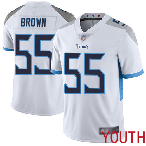 Tennessee Titans Limited White Youth Jayon Brown Road Jersey NFL Football #55 Vapor Untouchable->youth nfl jersey->Youth Jersey
